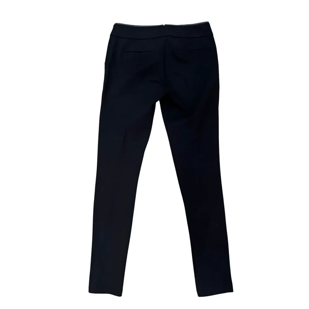 Shinestar Black Shaper Mid Rise Skinny Leg Pants‎ Leather Trim Pocketless Medium